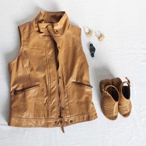 Leather Vest by Paper Tee